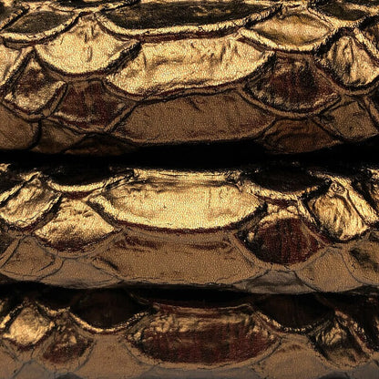 Metallic Bronze Lambskin With Snake Print 0.8mm/2oz / BRONZE SNAKE 1040
