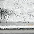 SILVER Matte Metallic Leather With Space Galaxy Print 1mm /2.5oz SILVER GALAXY 1506