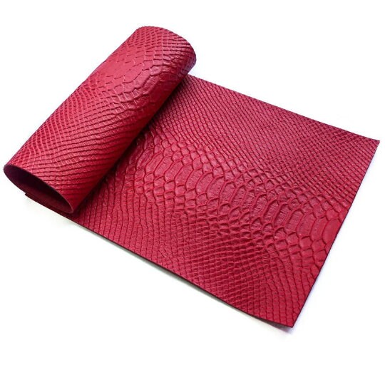 Snake Print On Lambskin Leather 8x10in Sheets 0.8-1.2mm/2-3oz