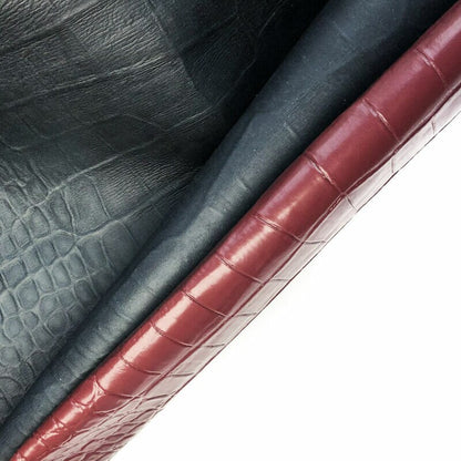 Dark Red Lambskin With Crocodile Print 0.6mm/1.5oz / ANDORRA CROCODILE 1018