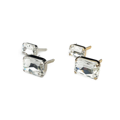 Swarovski Crystal for Leather Classic Clear White / Two Sizes / Silver or Gold