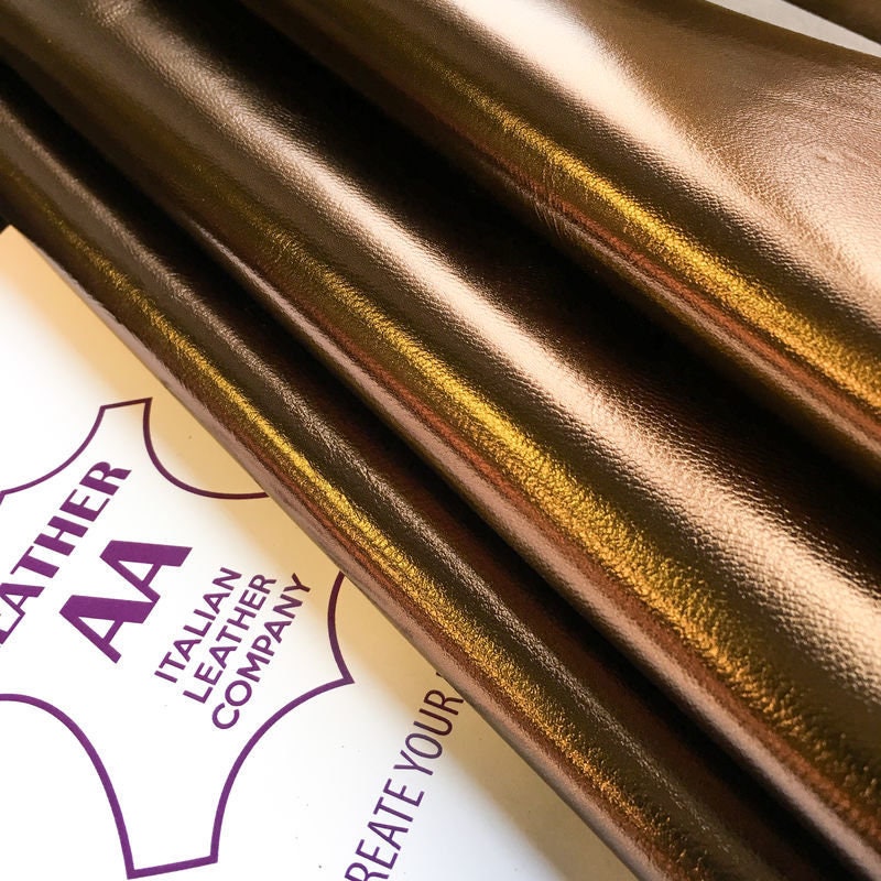 Shiny Bronze Metallic Lambskin Leather 0.8mm/2oz / BRONZO METALLIC 568
