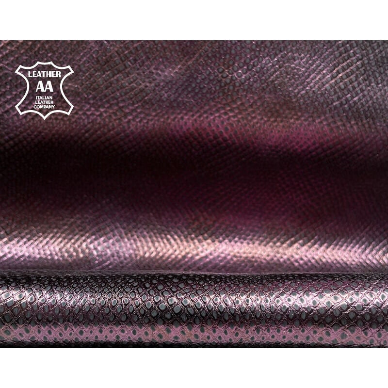 Metallic Purple Snakeskin Print Lambskin 0.8mm/2oz PURPLE SNAKE 1093