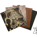 Brown Snake 4pcs Set 5x5in Genuine Leather Pieces- Print,Metallic,Plain