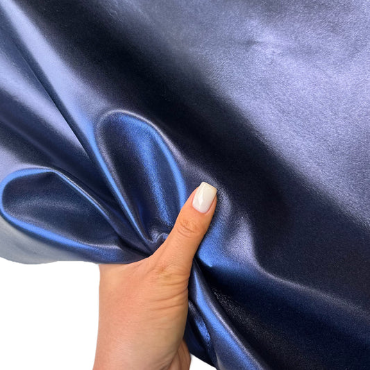 Metallic Navy Blue Lambskin Leather 0.8mm//2oz NAVISKIN 1666