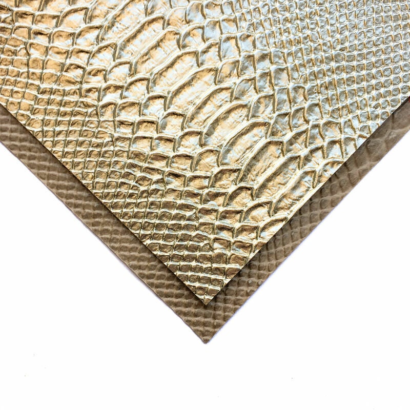 Light Gold Lambskin Leather With Print 1.5mm/3.75oz LIGHT GOLD SNAKE 890