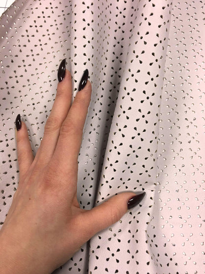 Light Pink Perforated Print Lambskin 0.7mm/1.75oz / ROSE DUST 207