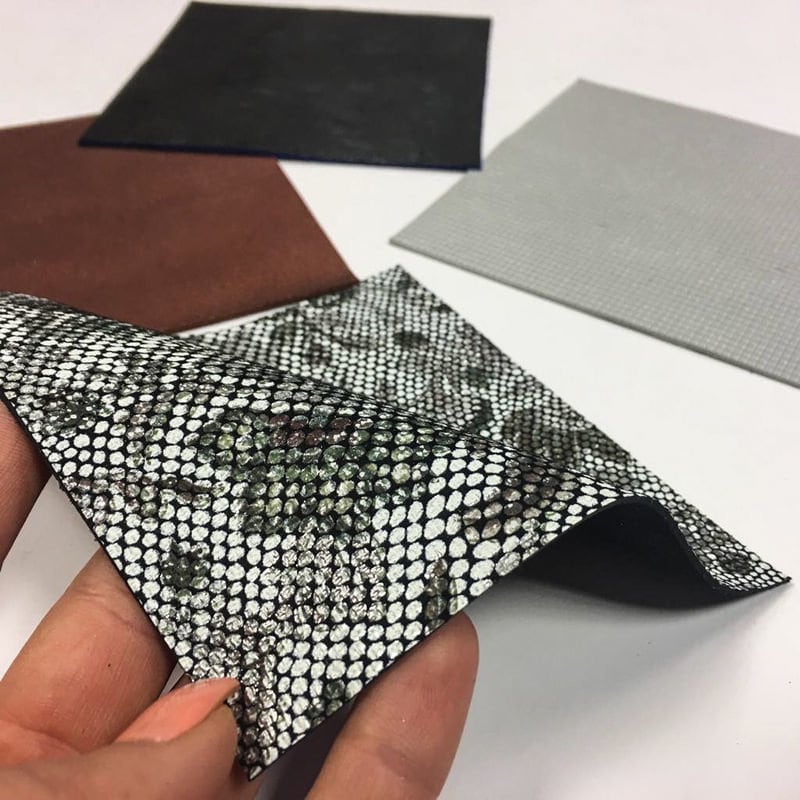 Four Genuine Leather Sheets With Prints And Metallics 5x5in
