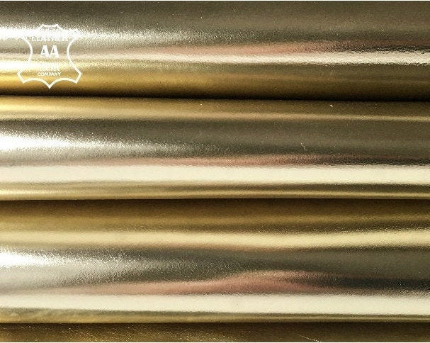 Metallic Gold Lambskin Leather 0.8mm/2oz / LIGHT GOLD MIRROR 151