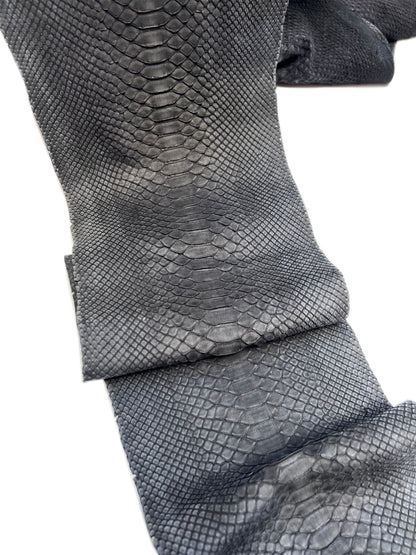 Genuine Black Python Skin Sheets Dark Real Snake Leather Sheets