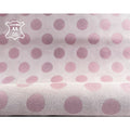 White Lambskin Suede With Pink Dots 1mm/2.5oz DUSTY PINK DOTS 1090