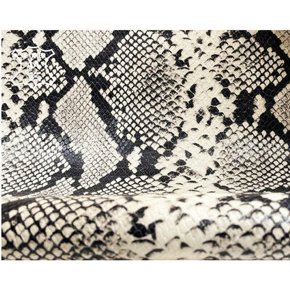 Off-White Cream Realistic Snake Print Lambskin 1.2mm/3oz / CREAM SNAKE 965