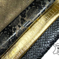 Metallic Sparkly Animal Print Lambskin Bundle of 4 Italian Skins 0.7-0.9mm/1.75-2.25oz