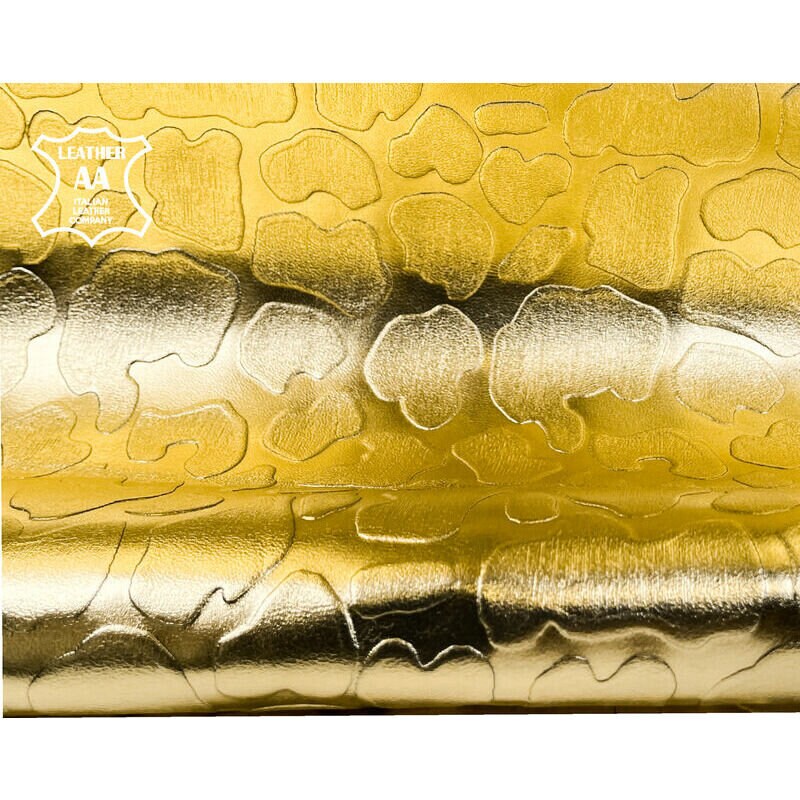 Metallic Gold Lambskin With Print 0.8mm/2oz / GOLD FLINSTONES 1084