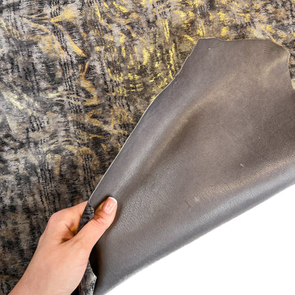 Gray Golden Bark Lambskin Leather 0.9-1.1mm /2.25-2.75oz