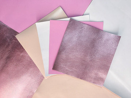 Pastel Pink  Lambskin Sheet Set for Crafts 4 Pieces