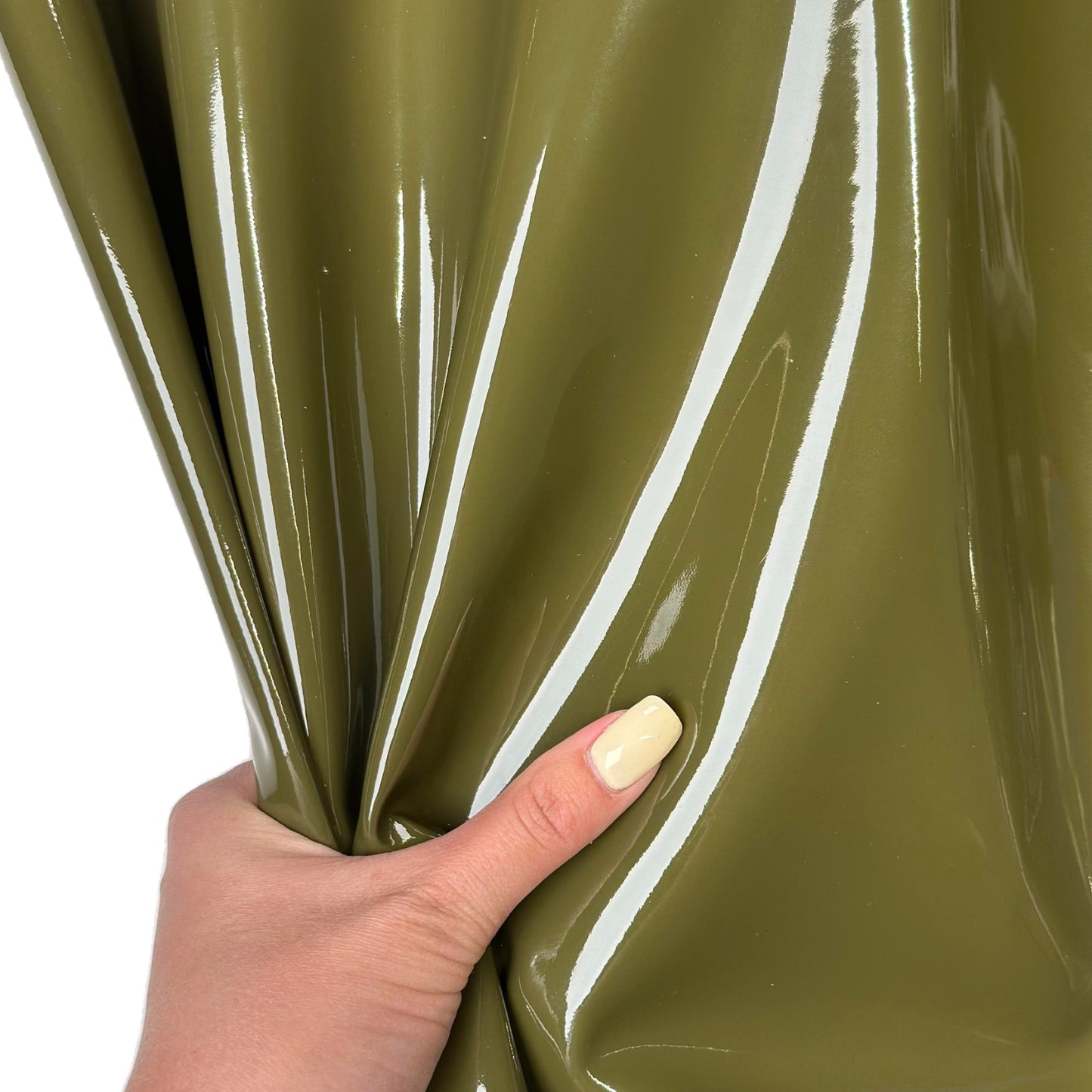 Shiny Green Patent Lambskin Leather 0.8mm//2oz Khaki Patent 1625