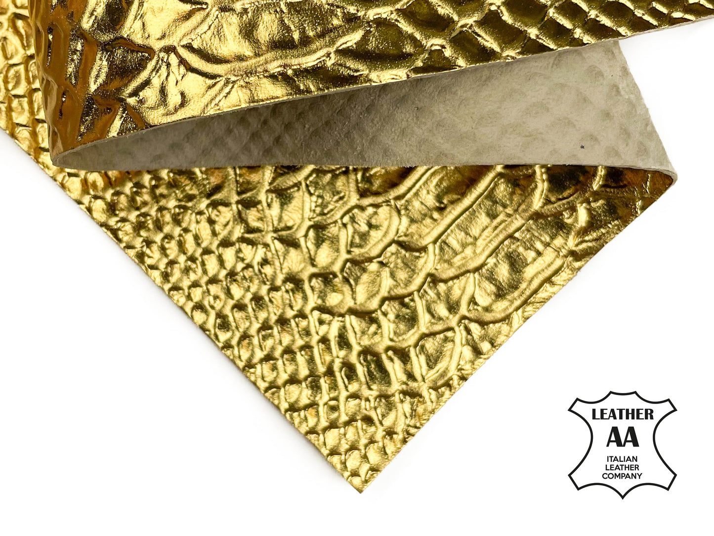 Gold Snake Print Lambskin Sheets 0.8mm/2oz / GOLD SNAKE 1042