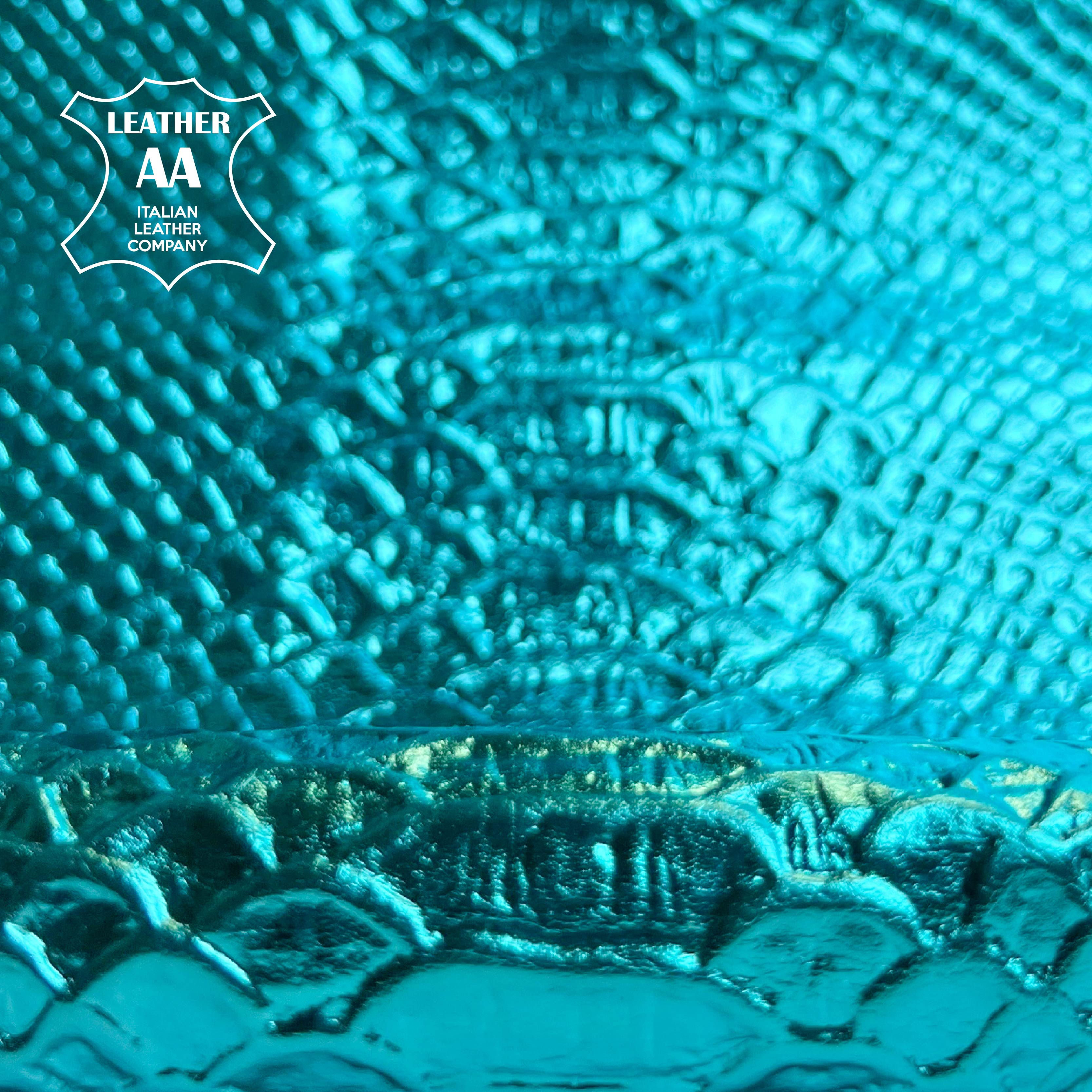 Metallic Capri Turquoise Sea Blue Lambskin 0.6-0.7mm/1.5-1.75oz CAPRI SNAKE 1514