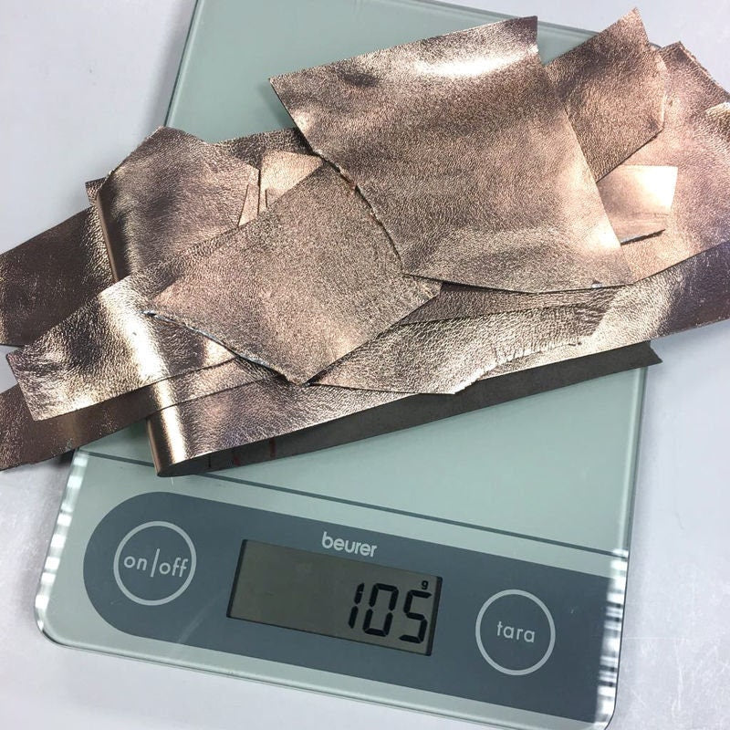 Rose Gold Metallic Scraps Shiny Lambskin Renmants