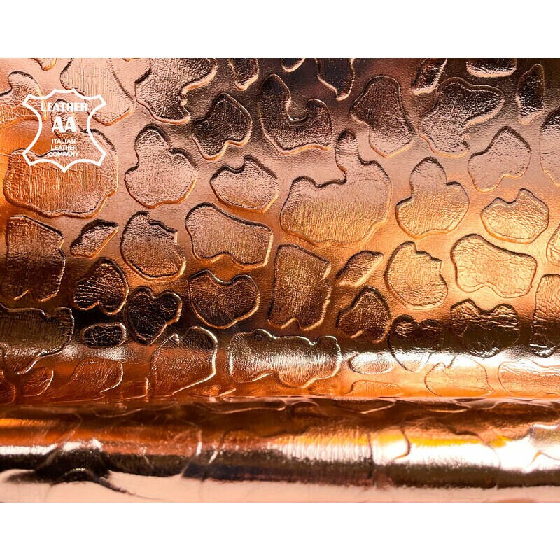 Metallic Rose Gold Lambskin With Print 0.8mm/2oz / ROSE GOLD STONES 1077