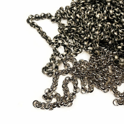 ONE Meter or 39 inches Round Chain for Accessories / Purse, Bag, Strap, Earrings / Vintage or Silver Color / Hardware 1.3cm / 1/2 inches