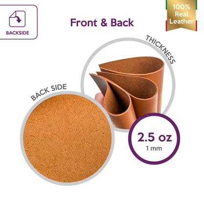 Brown Leather Calfskin Sheets 1.0mm/2.5oz / CARAMEL CAFE 1395