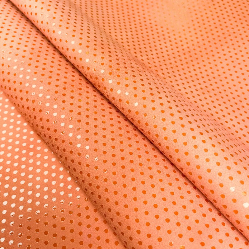 Peach Orange Suede Lambskin With Shine 1mm/2.5oz / DOTTED MELON 1135