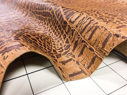 Crocodile Print Lambskin Leather 0.8mm/2oz / APPLE CINAMON CROCODILE 467