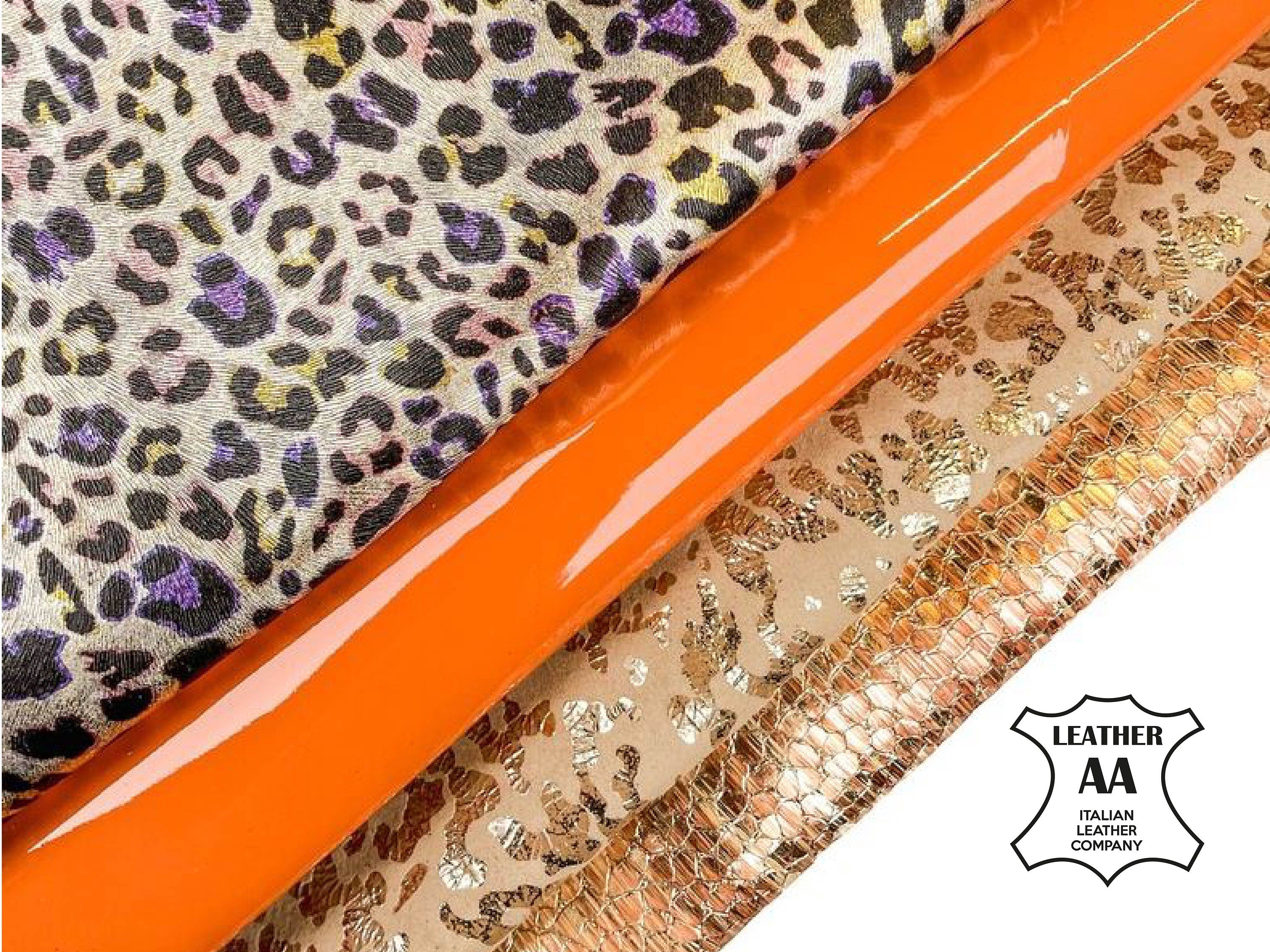 Sunny Orange Metallic Bonded Leather Bundle Of 4 Hides
