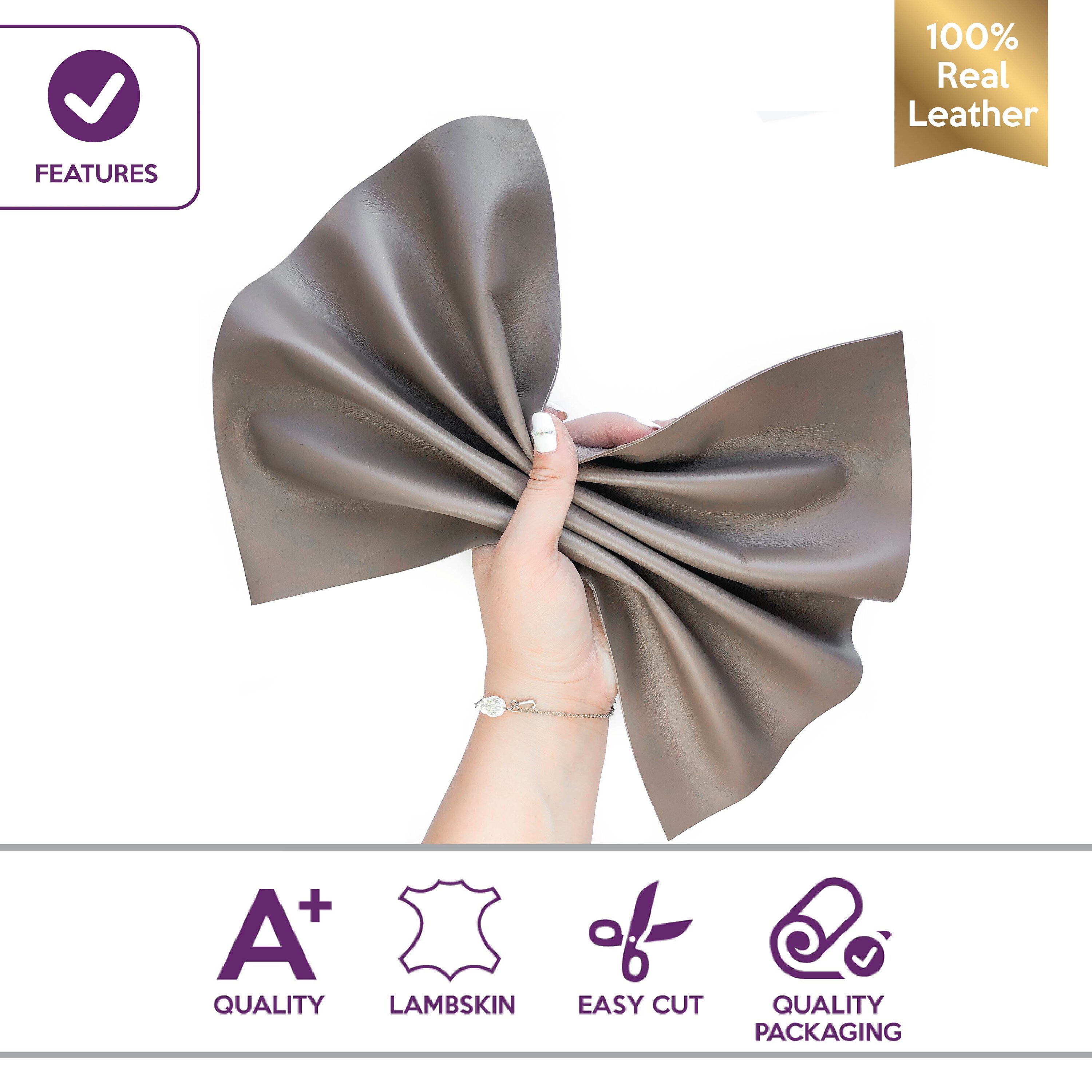 Brown Lambskin Sheets 0.9mm/2.25 oz / CARIBOU BROWN 923