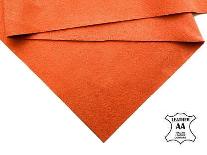 Orange Suede Lambskin Sheets  0.6mm /1.5oz / DUSTY ORANGE 911