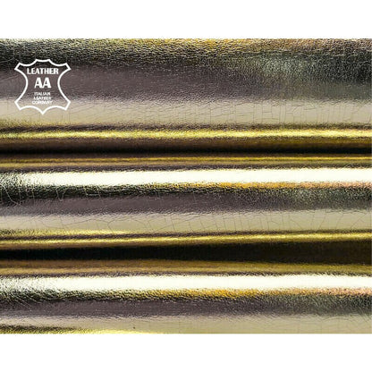 Metallic Mirror Gold Lambskin  0.6 mm/ 1.5 oz / CRACKED MARY'S GOLD 1003