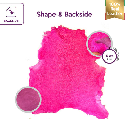 Neon Pink Lambskin Fur Hides 2mm/2oz / NEON SHEARLING 1407