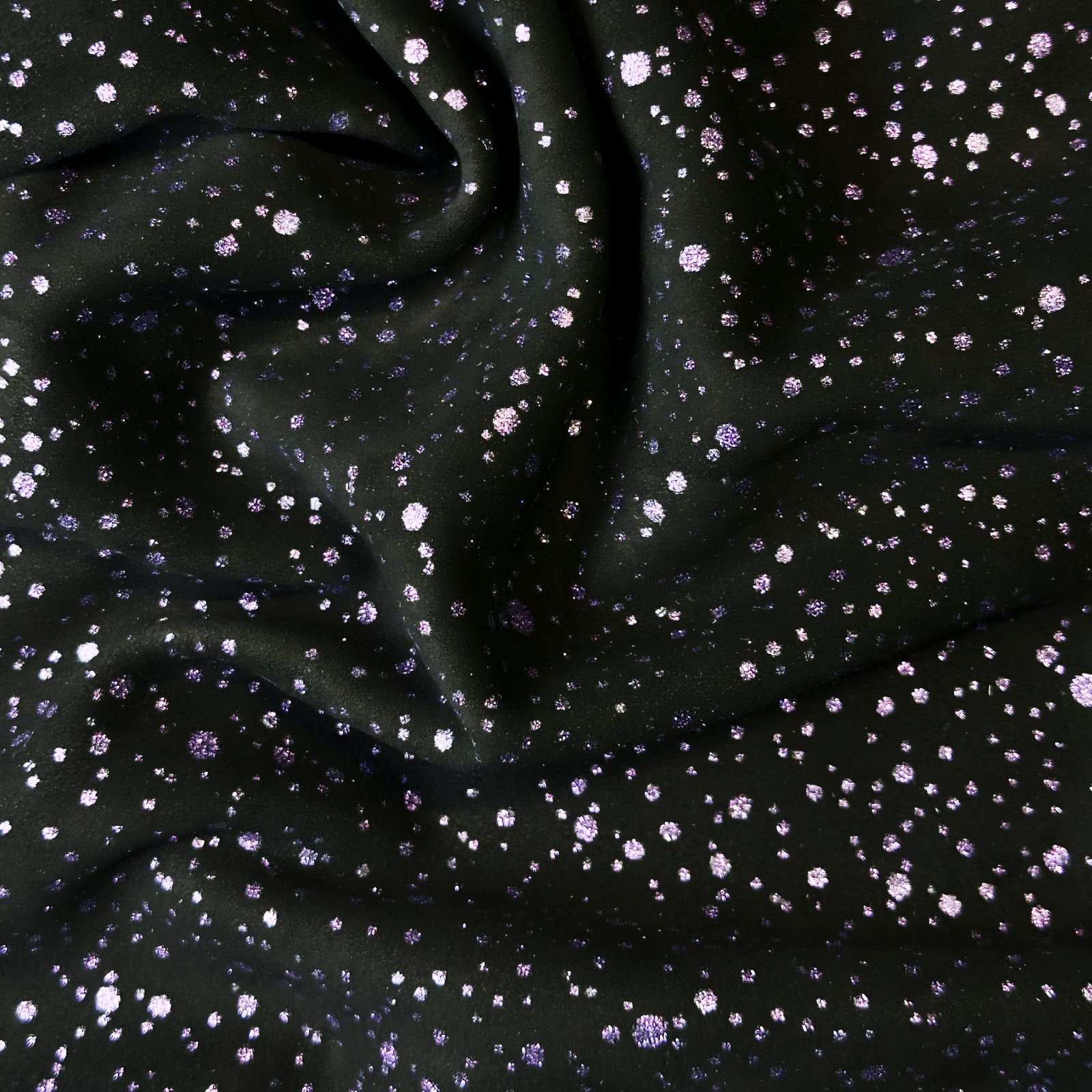 Black Suede Lambskin With Metallic Print 0.46-0.56m2 BLACK SHINE1584