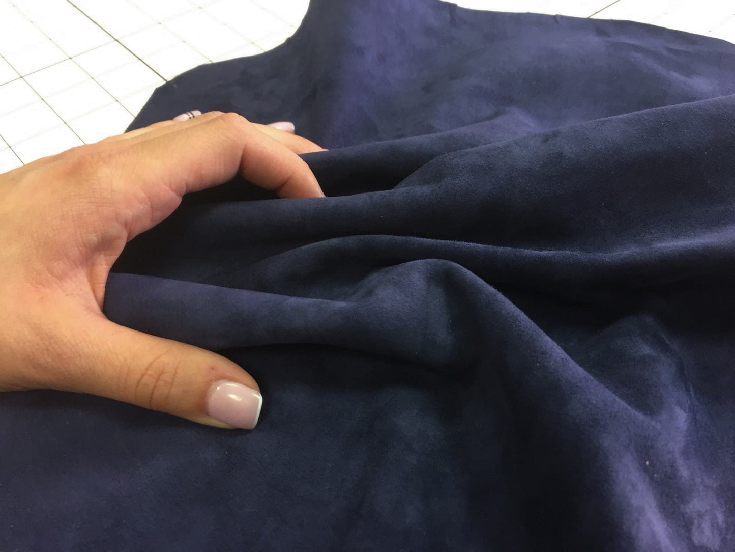 Blue Suede Stretch Lambskin Leather 0.8mm//2oz DEEP WELL 676