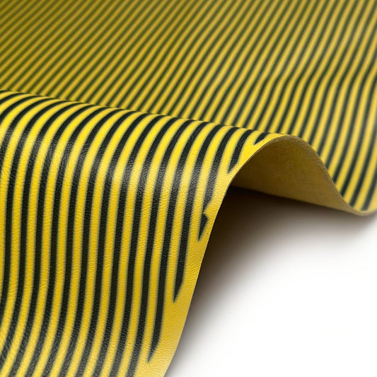 Yellow Lambskin Leather With Black Stripes 1mm//2.5oz Yellow Stripes 1627