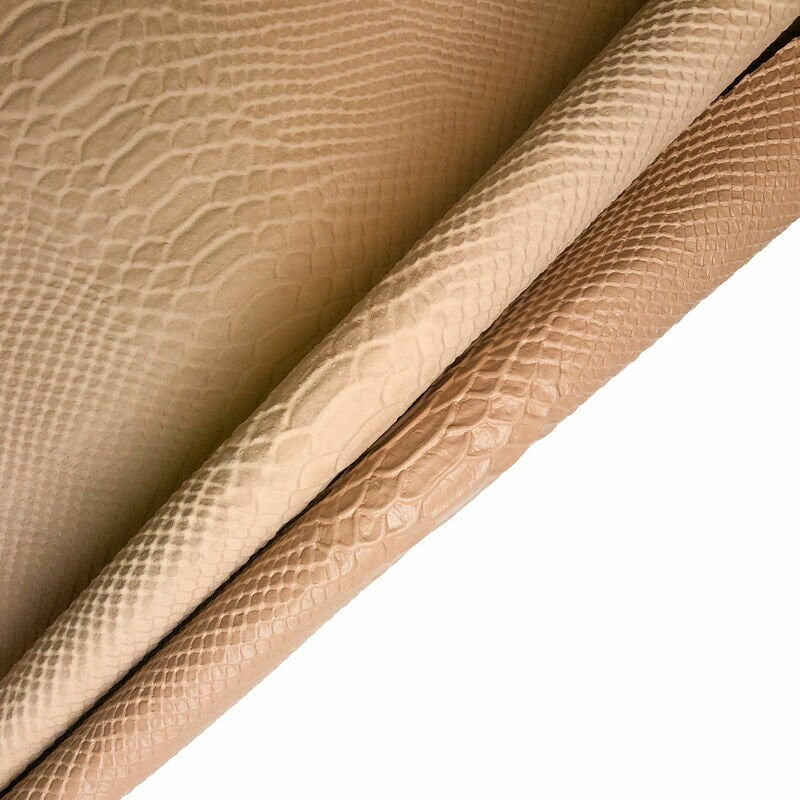 Nude Lambskin Hides With Snake Print 0.7mm/1.75oz / NUDE SNAKE 1039