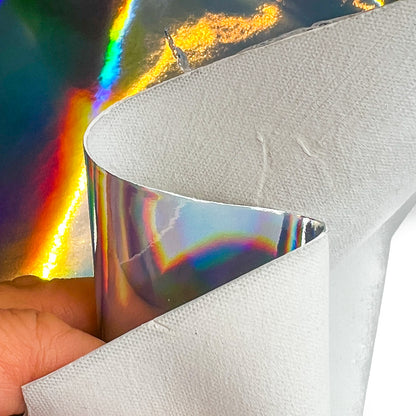 Silver Holographic Rainbow Mirror Metallic Lambskin HOLO MIRROR 1476 0.9mm/ 2.25oz