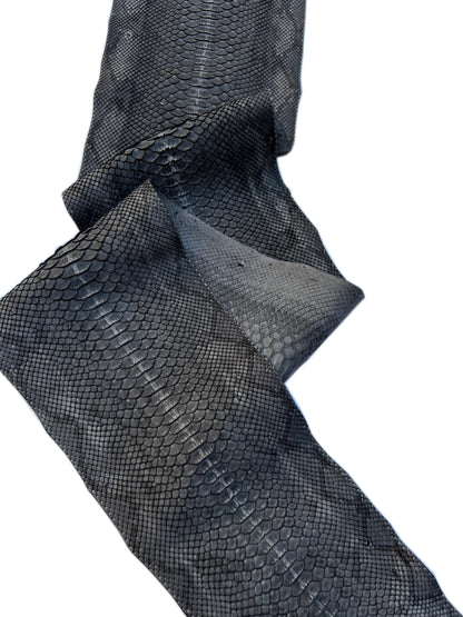 Genuine Gray Python Skin Sheets // Choose Your Size // Dark Gray Real Snake Leather Sheets