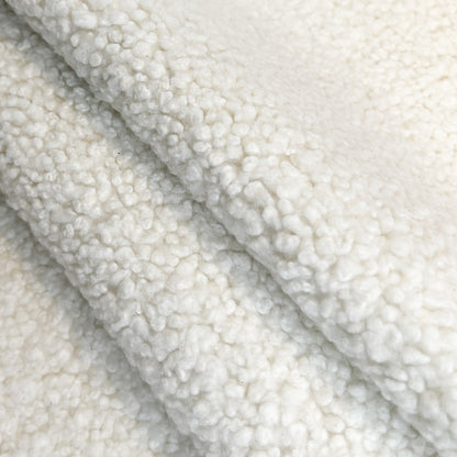 Pure White Lambskin Fur Hides Warm Fluffy Winter Fabric Black & White Shearling  1.7mm/ 4.25 oz / 1454