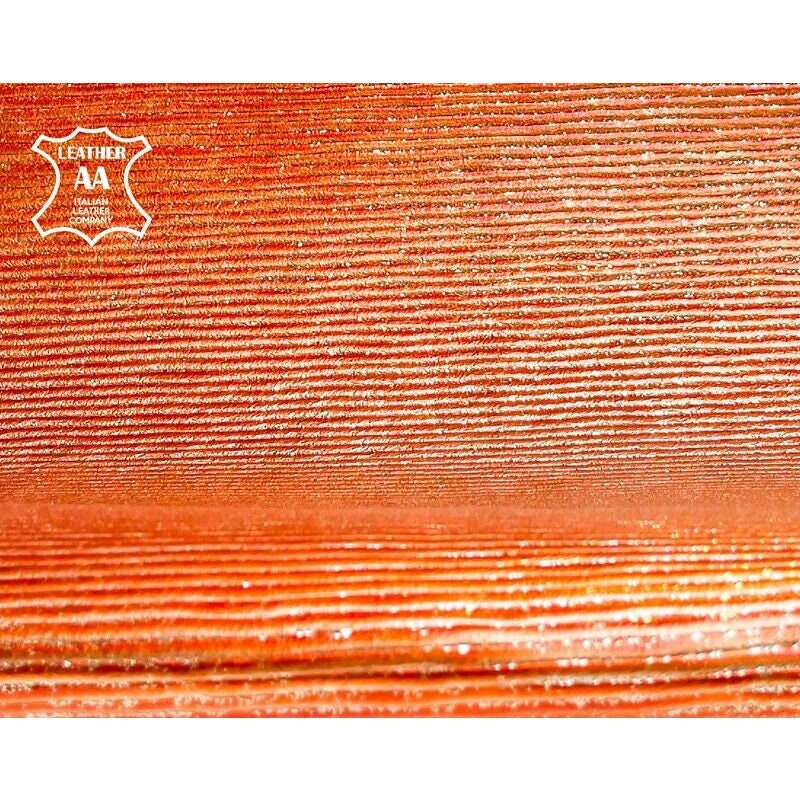 Orange Sparkly Lambskin With Lines 1.0mm/2.5oz / SUNSET LINES 1344