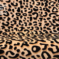 Beige 3D Sheepskin Suede Lambskin With Velour Leopard Print 0.8-1.2mm/ 2-3oz