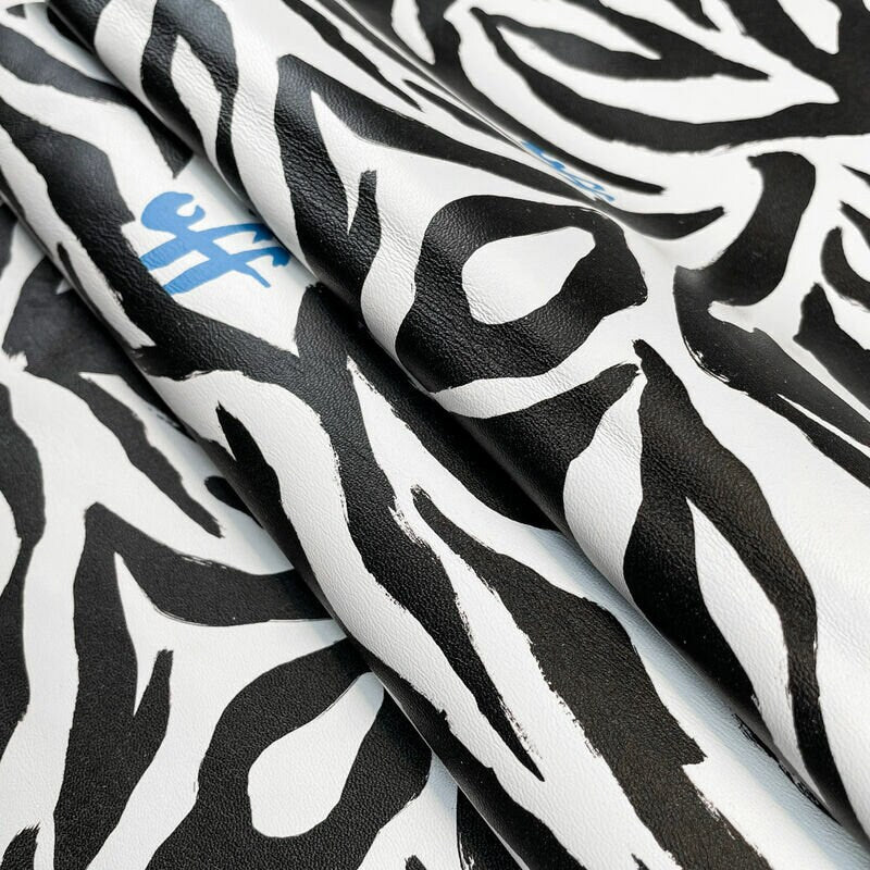 Black & White Zebra Print Lambskin 0.8mm/2oz / OFF WHITE ZEBRA 1345