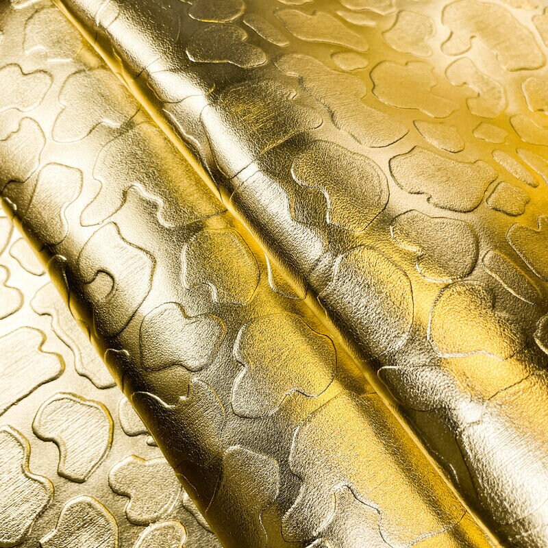 Metallic Gold Lambskin With Print 0.8mm/2oz / GOLD FLINSTONES 1084