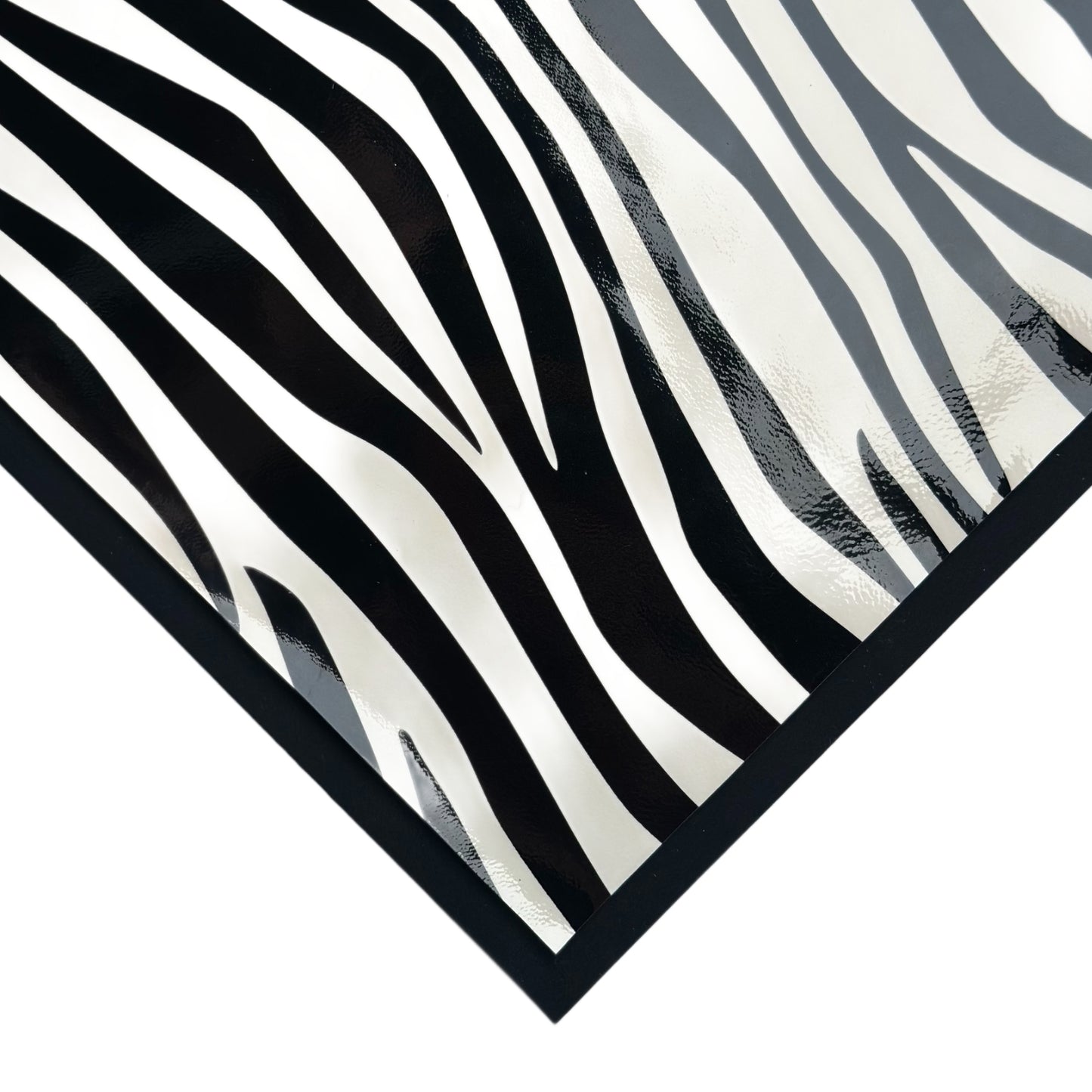 Zebra Print Lambskin Patent Leather Sheets 0.7mm/1.75oz ZEBRA 848