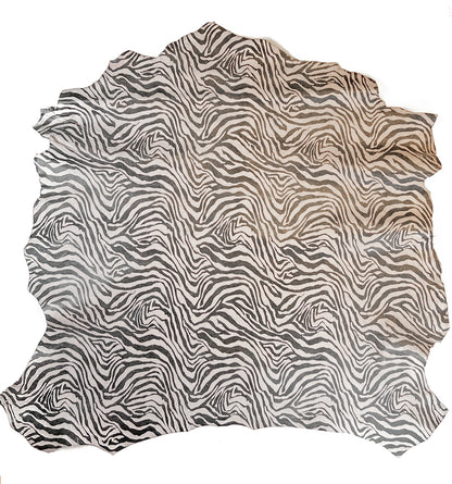 Soft White Zebra Print Lambskin 0.7-1.2mm/1.75-3oz / WHITE ZEBRA 1446