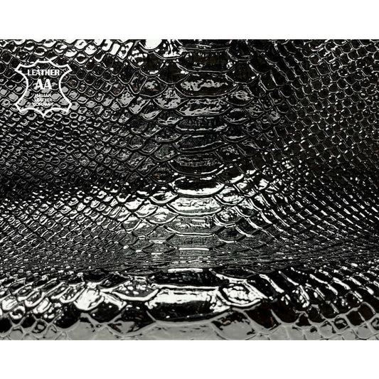 Black Patent Lambskin With Snake Print 1.0mm/2.5oz PATENT SNAKE 1036