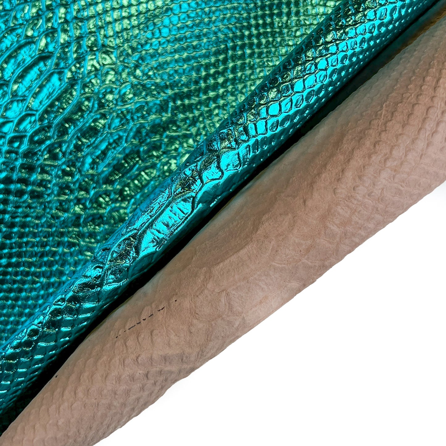 Metallic Capri Turquoise Sea Blue Lambskin 0.6-0.7mm/1.5-1.75oz CAPRI SNAKE 1514