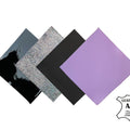 Four Leather pcs 5x5in - Lavander, Black Patent, Silver Metallic